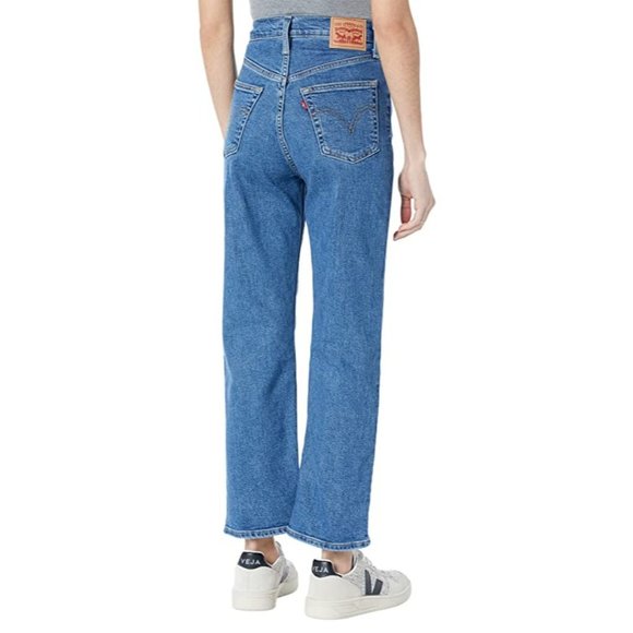 Levi's Women's Ribcage Straight Ankle Jeans Blue 30 - Picture 2 of 9